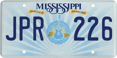 MS license plate JPR226