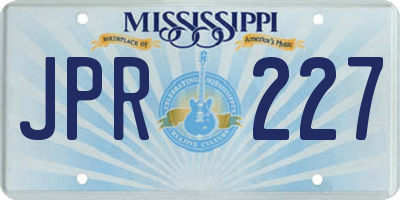MS license plate JPR227