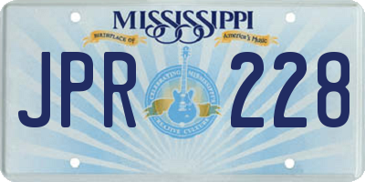 MS license plate JPR228