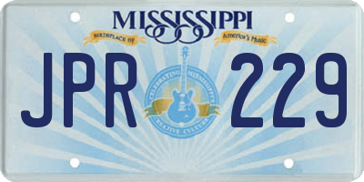 MS license plate JPR229