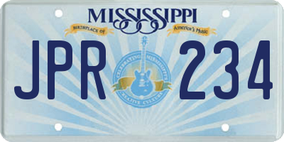 MS license plate JPR234