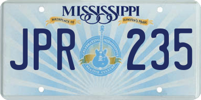 MS license plate JPR235