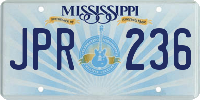 MS license plate JPR236