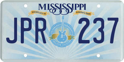 MS license plate JPR237