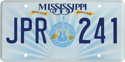 MS license plate JPR241