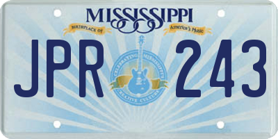 MS license plate JPR243