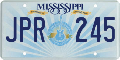 MS license plate JPR245