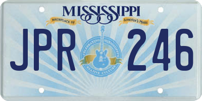 MS license plate JPR246