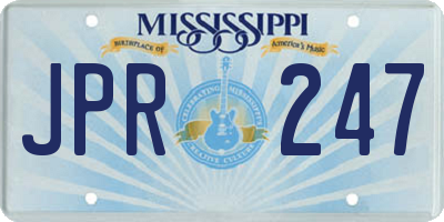MS license plate JPR247