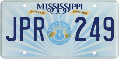 MS license plate JPR249