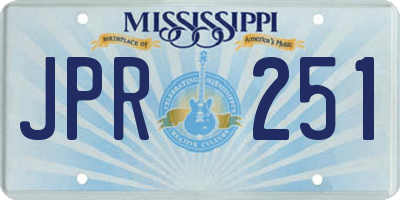 MS license plate JPR251
