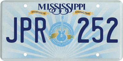 MS license plate JPR252
