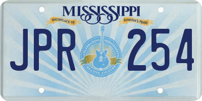 MS license plate JPR254