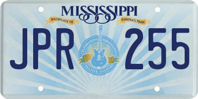 MS license plate JPR255