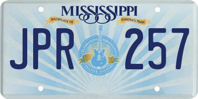 MS license plate JPR257
