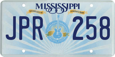 MS license plate JPR258