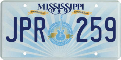 MS license plate JPR259