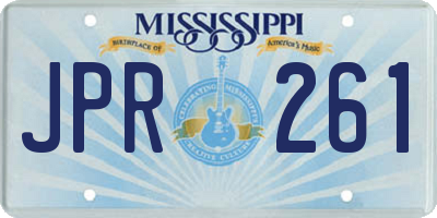MS license plate JPR261
