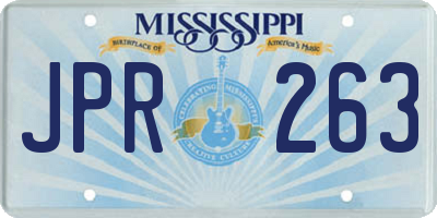 MS license plate JPR263