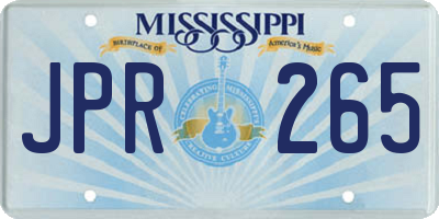 MS license plate JPR265