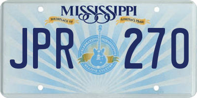 MS license plate JPR270