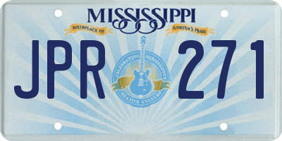 MS license plate JPR271
