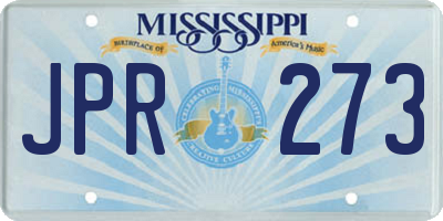 MS license plate JPR273