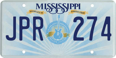 MS license plate JPR274