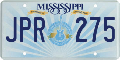 MS license plate JPR275