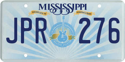 MS license plate JPR276
