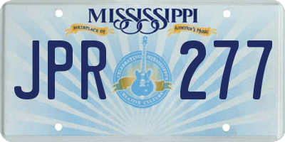MS license plate JPR277