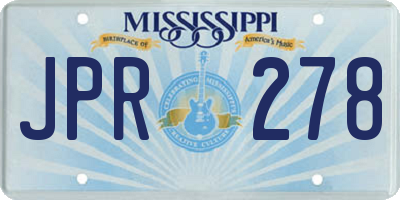 MS license plate JPR278