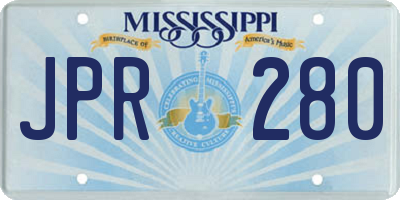 MS license plate JPR280