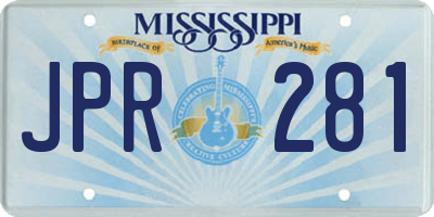 MS license plate JPR281
