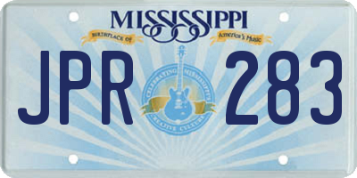 MS license plate JPR283