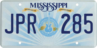 MS license plate JPR285