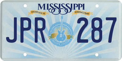 MS license plate JPR287