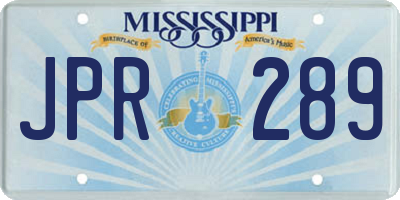 MS license plate JPR289