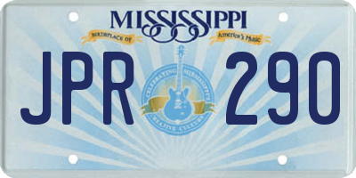 MS license plate JPR290