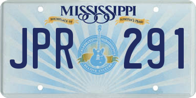 MS license plate JPR291