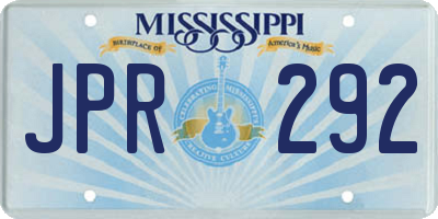 MS license plate JPR292
