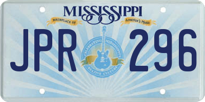MS license plate JPR296