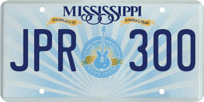 MS license plate JPR300