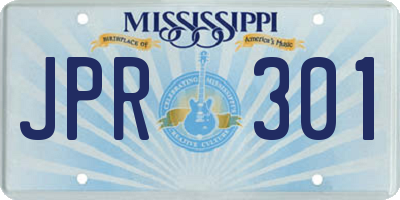 MS license plate JPR301