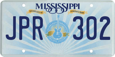 MS license plate JPR302