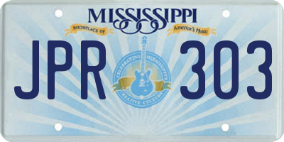 MS license plate JPR303
