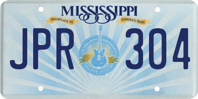MS license plate JPR304
