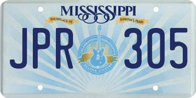 MS license plate JPR305