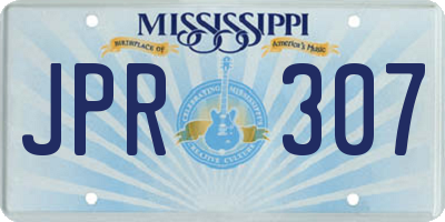 MS license plate JPR307