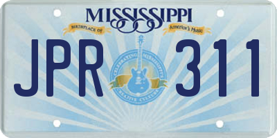 MS license plate JPR311